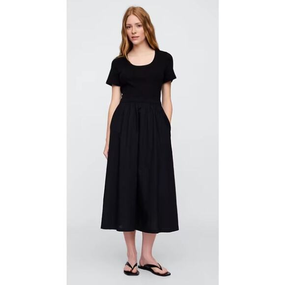 NWT GAP Factory Scoopneck Midi Dress Black size XL - Picture 1 of 10